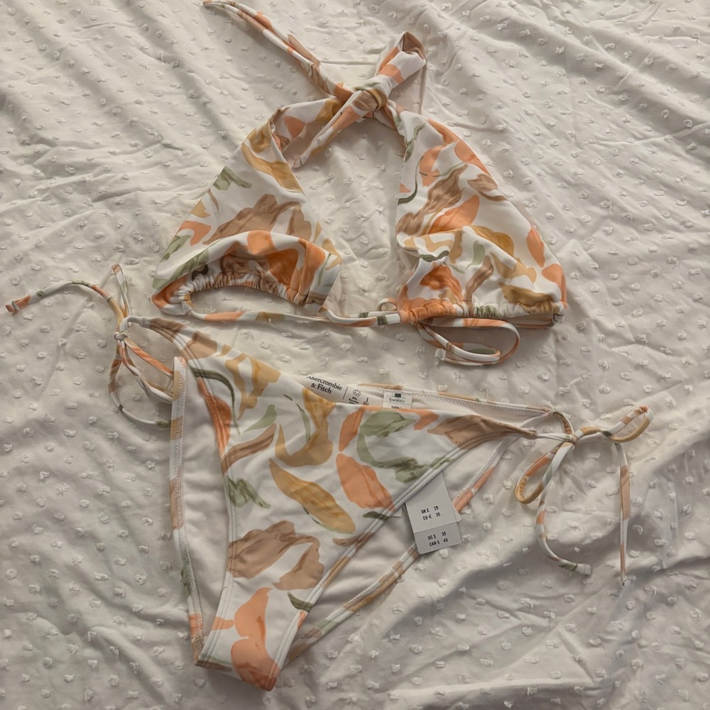 Colorful Leaf Print Bikini Set